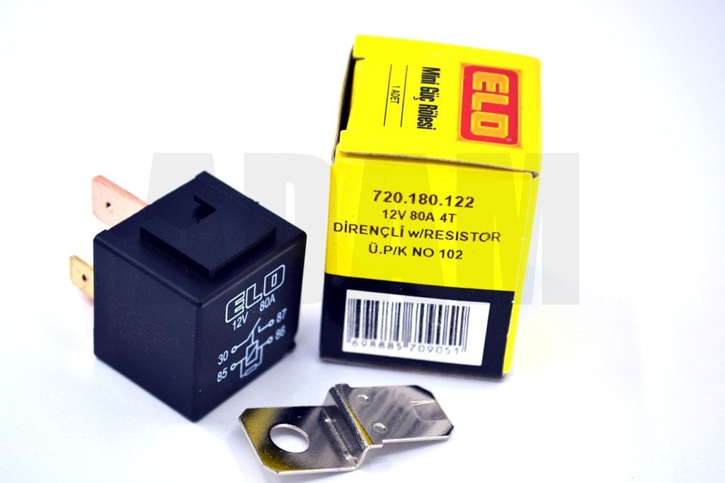 Yüksek Amperli Dirençli Mini Güç Rölesi 4 Fişli 12V 80A