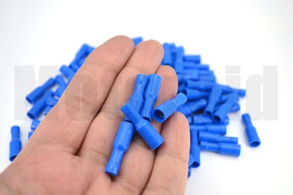 100 Adet Yuvarlak Dişi Mavi 1,50-2,50mm Kablo Ucu Fiş TPBD-2040