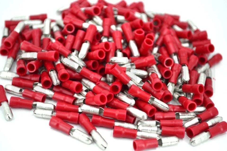 100 Adet Yuvarlak Erkek Kırmızı 0,50-1,50mm Kablo Ucu Fiş TPBE-1040