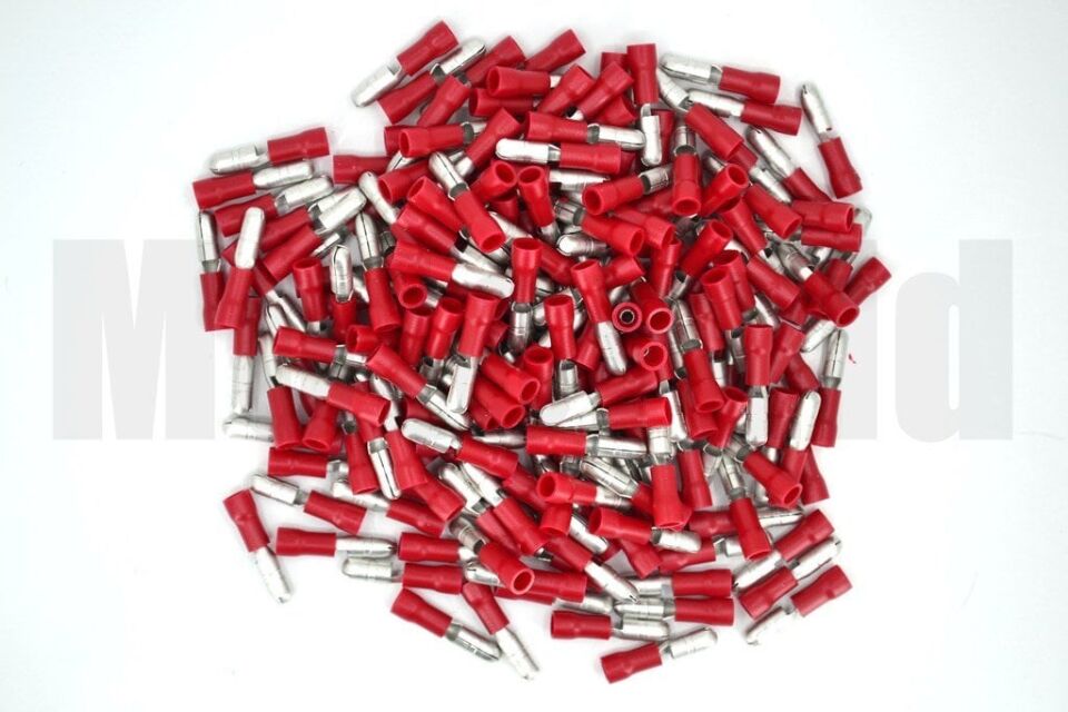 100 Adet Yuvarlak Erkek Kırmızı 0.50-1.50mm Kablo Ucu Fiş TPBE-1040 (1,5 mm²)