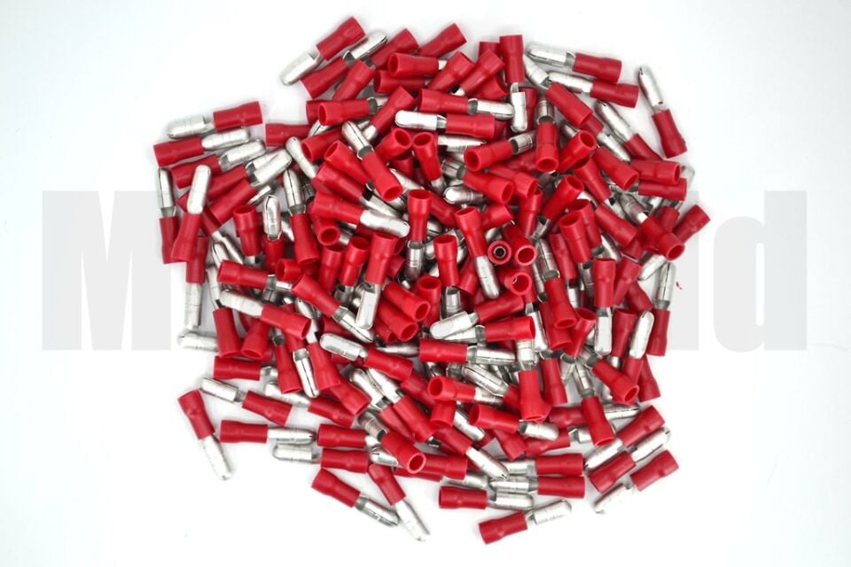 200 Adet Yuvarlak Erkek Kırmızı 0,50-1,50mm Kablo Ucu Fiş