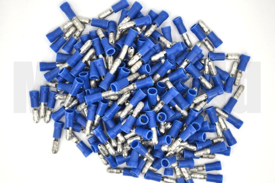 200 Adet Yuvarlak Erkek Mavi 1,50-2,50mm Kablo Ucu Fiş