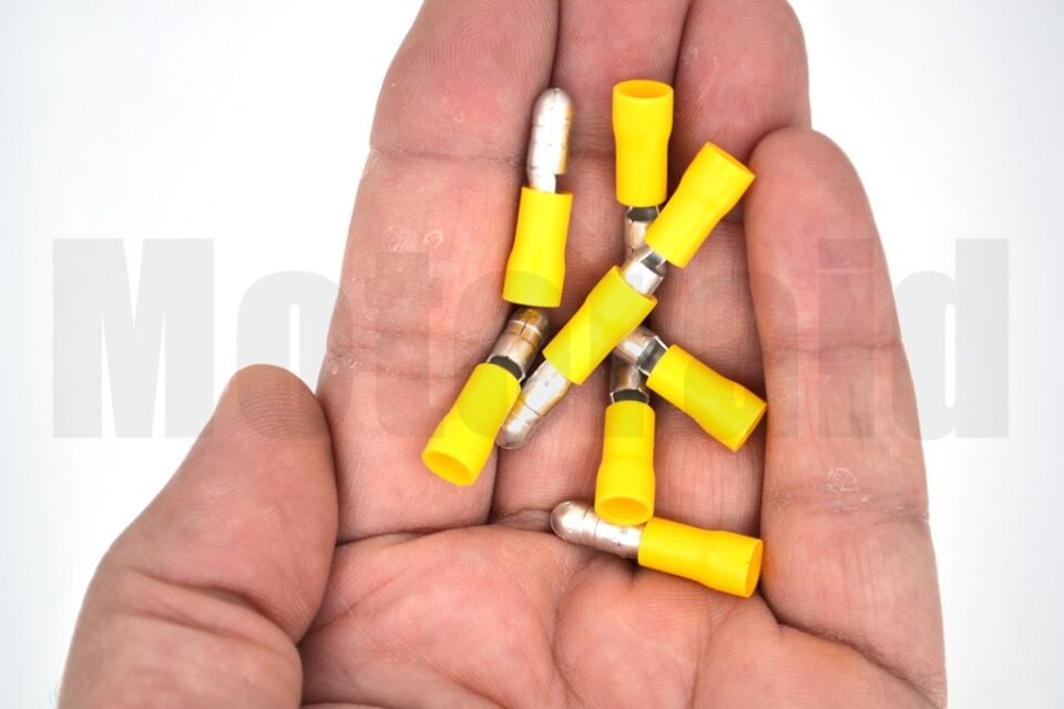 100 Adet Yuvarlak Erkek Sarı 4,00-6,00mm Kablo Ucu Fiş