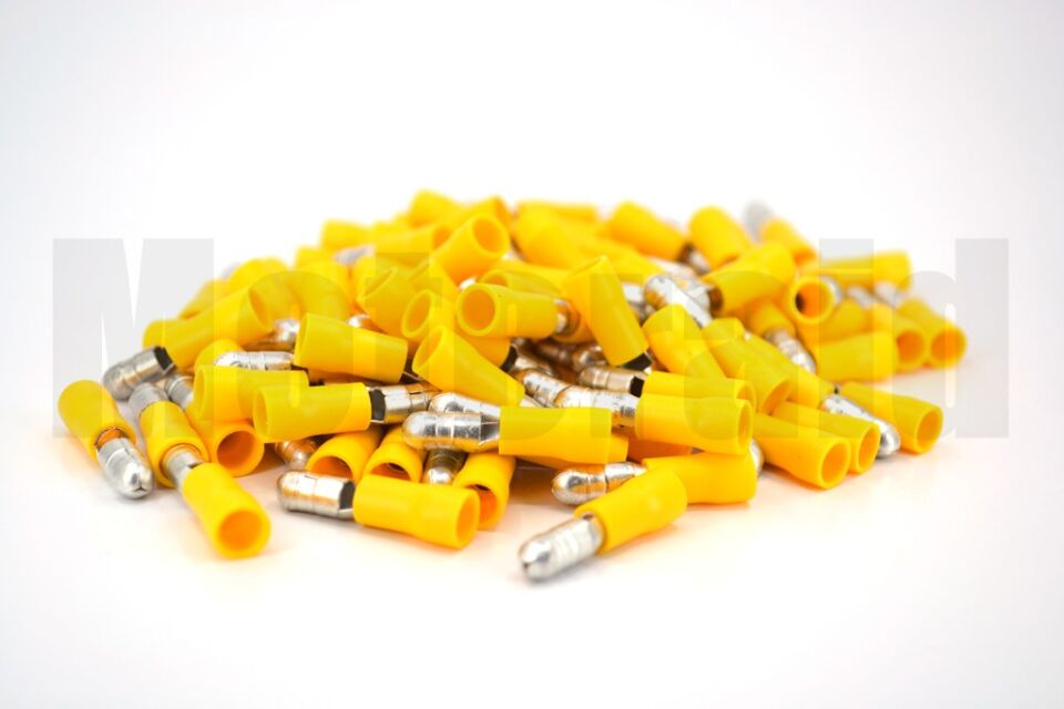 100 Adet Yuvarlak Erkek Sarı 4,00-6,00mm Kablo Ucu Fiş TPBE-5050