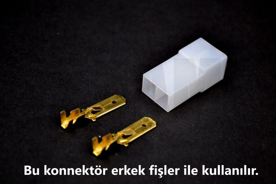 100 Adet 2 Terminal Dişi Konnektör Kılıf (6,3 Erkek Fiş İçin)