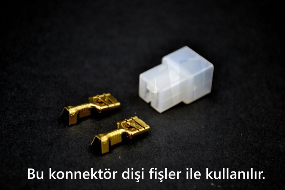 100 Adet 2 Terminal Erkek Konnektör Kılıf (6,3 Dişi Fiş İçin)