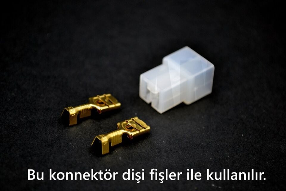 100 Adet 2 Terminal Erkek Konnektör Kılıf (6,3 Dişi Fiş İçin)
