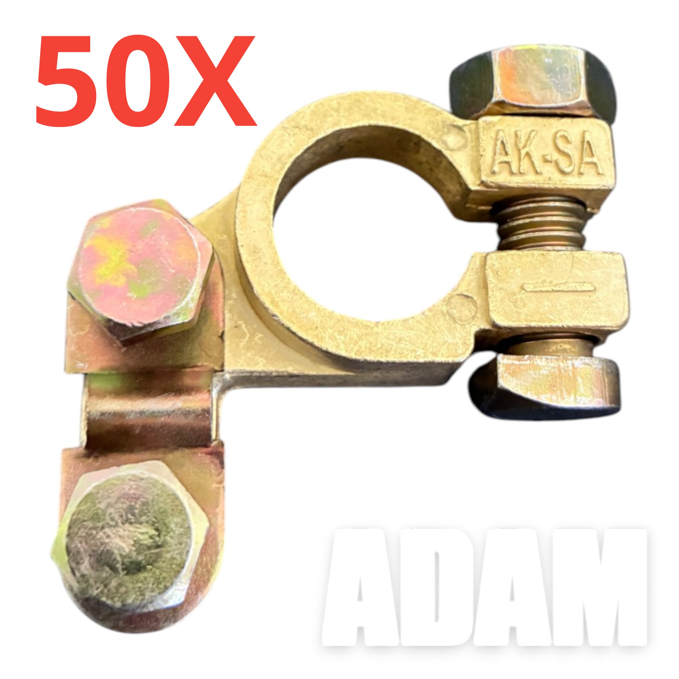 50 Adet Akü Kutup Başı Terminali (-) Eksi Zamak Alaşım