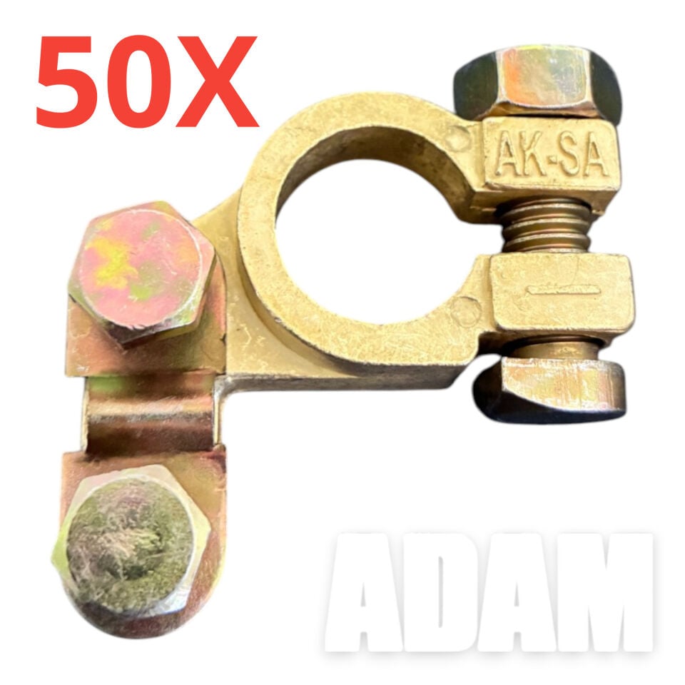 50 Adet Akü Kutup Başı Terminali (-) Eksi Zamak Alaşım