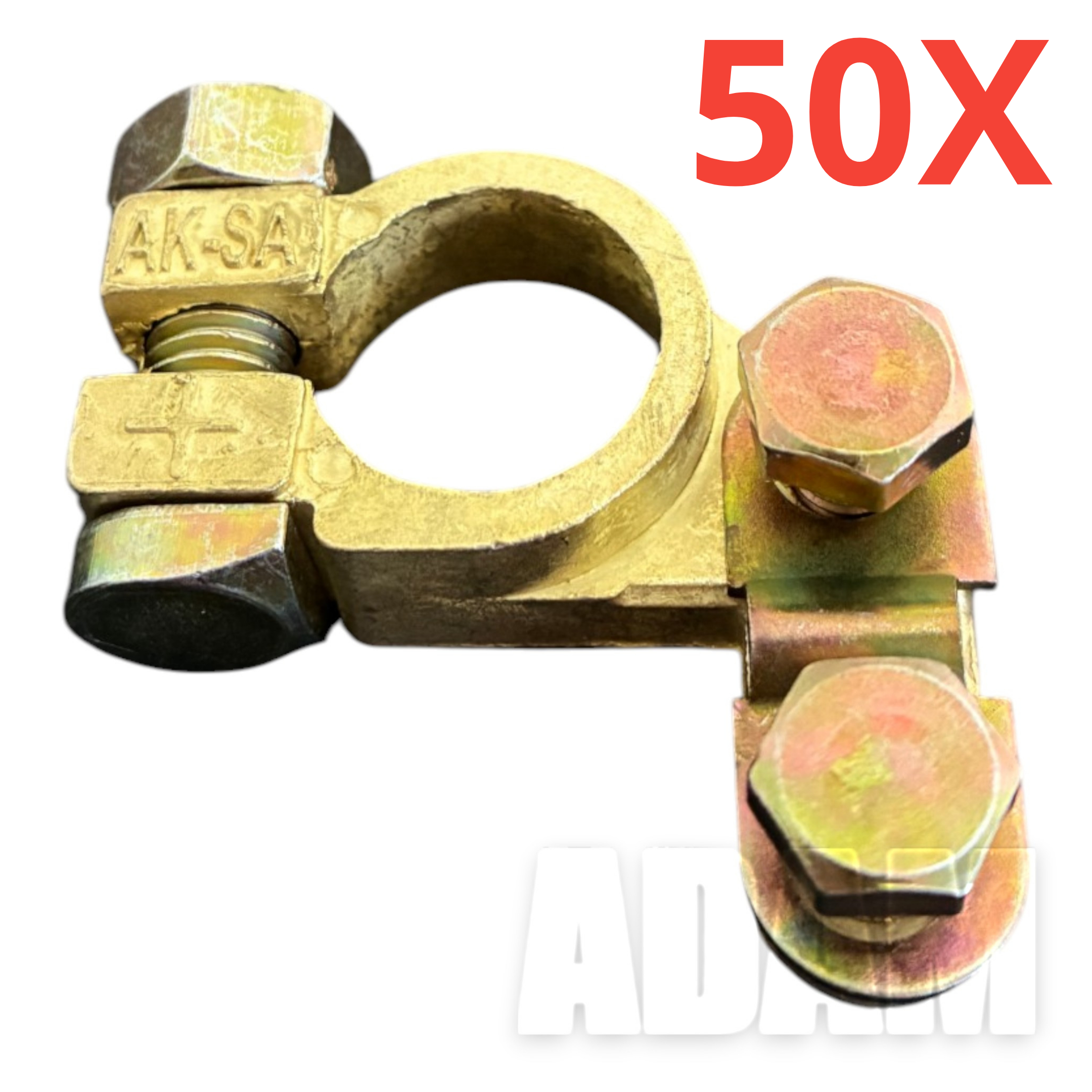 50 Adet Akü Kutup Başı Terminali (+) Artı Zamak Alaşım