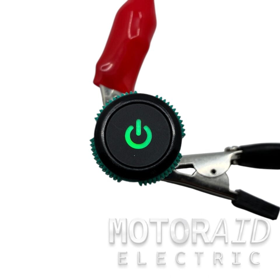 Yaylı 19mm 12V 20A Power Logolu Yeşil Işıklı Buton Elektrik Anahtarı MT-ANY11