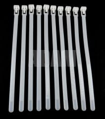 10 Adet 7,6mm 20Cm Açılabilir Kablo Bağı Beyaz MT-KBA20