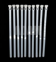 10 Adet 7,6mm 20Cm Açılabilir Kablo Bağı Beyaz MT-KBA20