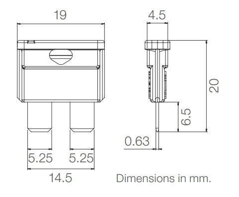 100 Adet 1A Siyah Standart Oto Bıçak Sigorta 12V - 32V DC