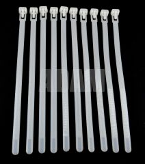 10 Adet 7,6mm 37Cm Açılabilir Kablo Bağı Beyaz MT-KBA37