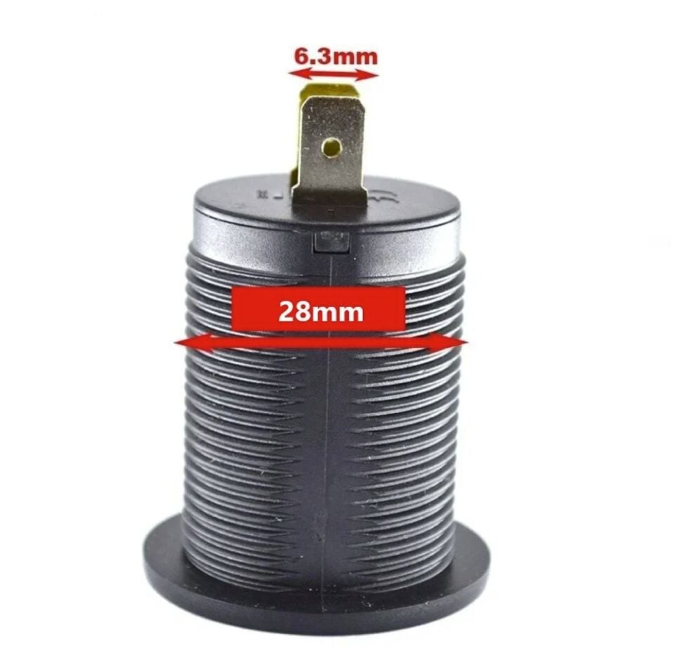 12V 24V DC USB QC3.0 Type-C PD Şarj Port  Anahtarlı Yuvarlak