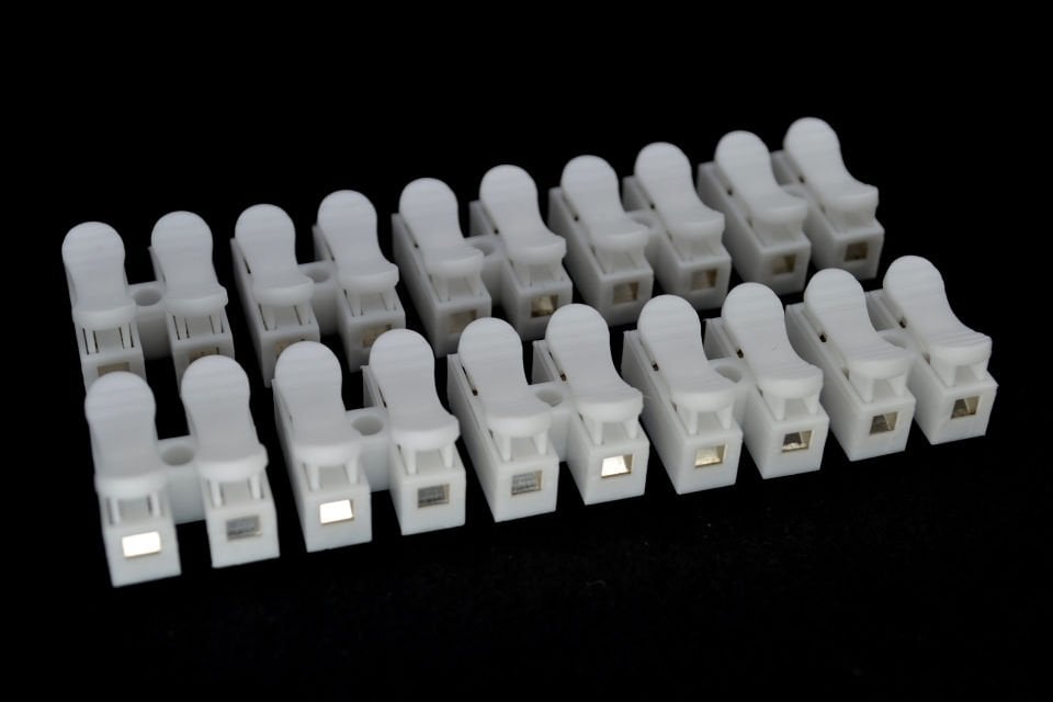 100 Adet Kablo Bağlantı Klemensi Yaylı İkili 2mm² Kabloya Kadar