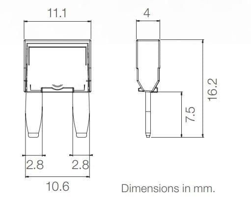 100 Adet 3A Mor Mini Oto Bıçak Sigorta 12V - 32V DC