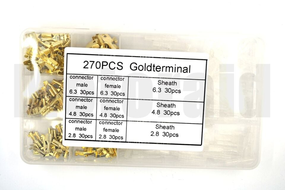 Kablo Ucu Seti 270 Parça Erkek Dişi Terminal Ve Kılıfları 2,8 - 4,8 - 6,3