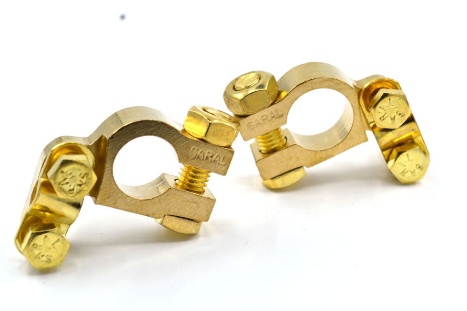 1 Takım Kalın Akü Kutup Başı Terminali Kesme Prinç Artı Eksi SARAL