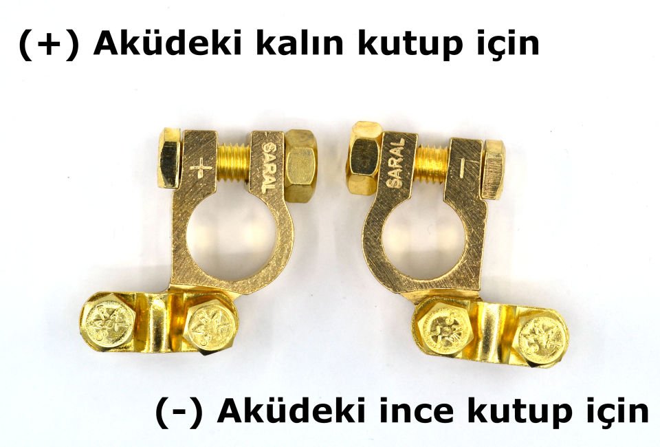 1 Takım Kalın Akü Kutup Başı Terminali Kesme Prinç Artı Eksi SARAL