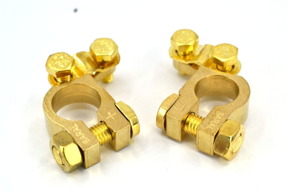 1 Takım Kalın Akü Kutup Başı Terminali Kesme Prinç Artı Eksi SARAL