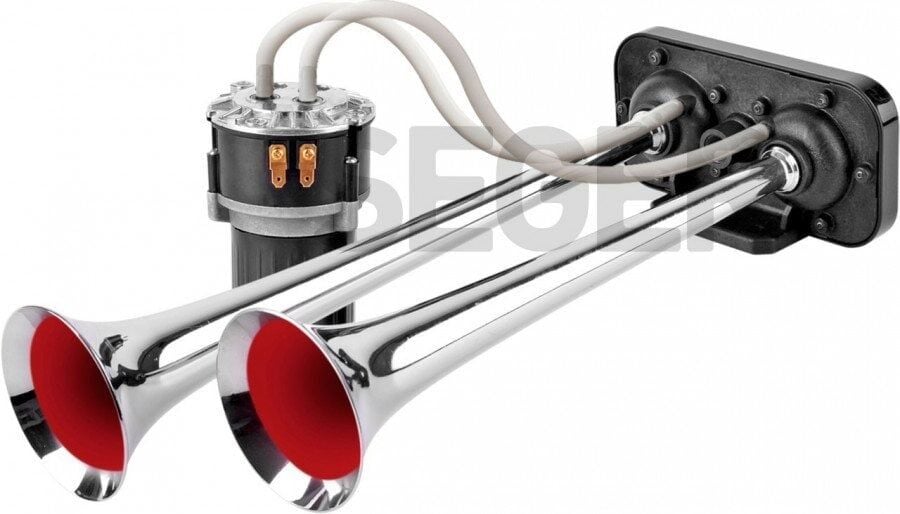 24V Kompresörlü Çift Krom Borulu Havalı Marine Tekne Korna Fala Fala SEGER 85KH24