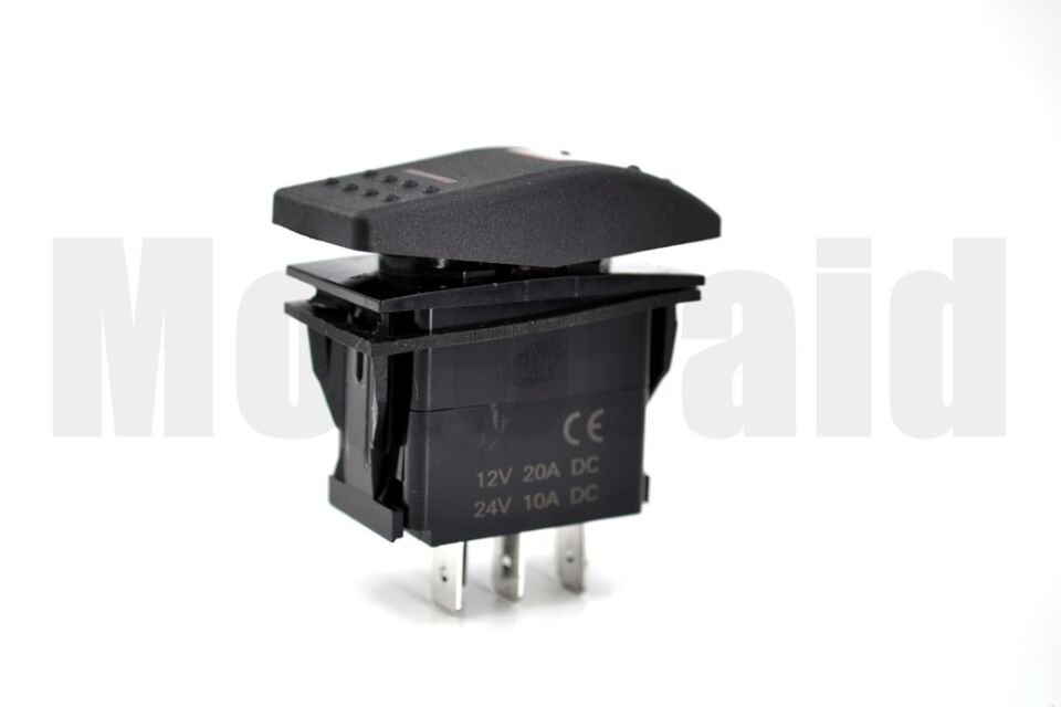 Marine Karavan Anahtar 12V 24V Kırmızı Işıklı Carling Tip Yaylı-0-Yaylı