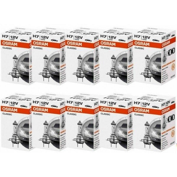 10 Adet 12V H7 Far Ampulü Classic Seri Çin Üretimi Orijinal Osram