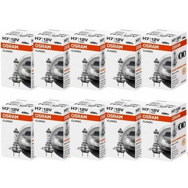 10 Adet 12V H7 Far Ampulü Classic Seri Çin Üretimi Orijinal Osram