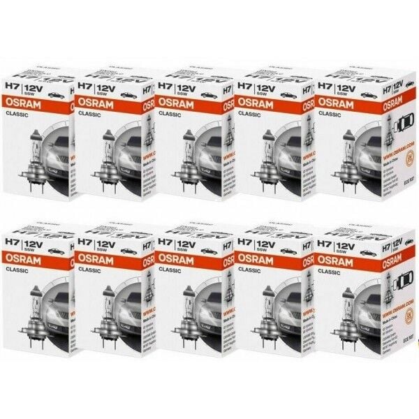 10 Adet 12V H7 Far Ampulü Classic Seri Çin Üretimi Orijinal Osram