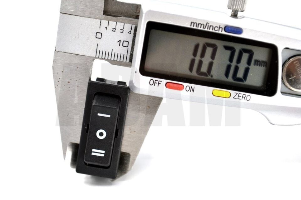 2 Devre Anahtar Işıksız İnce Tip 3 Pin 1-0-2 Kalıcı