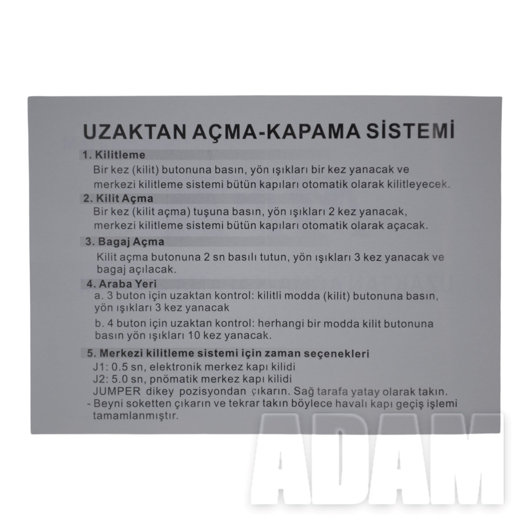 Siyah Uzaktan Kumanda Modülü 4 Tuş Metal Çerçeve