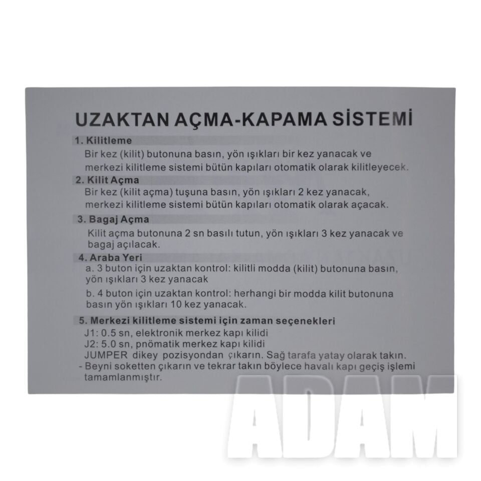 Siyah Uzaktan Kumanda Modülü 4 Tuş Metal Çerçeve