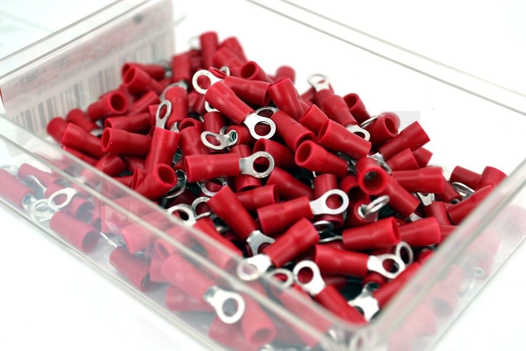 200 Adet 0,50-1,50 Bakır Kablo Pabucu Kırmızı M3 Delikli Sıkmalı Sulye TPY-301