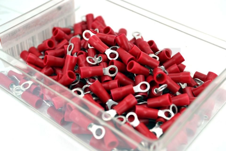 200 Adet 0,50-1,50 Bakır Kablo Pabucu Kırmızı M3 Delikli Sıkmalı Sulye TPY-301