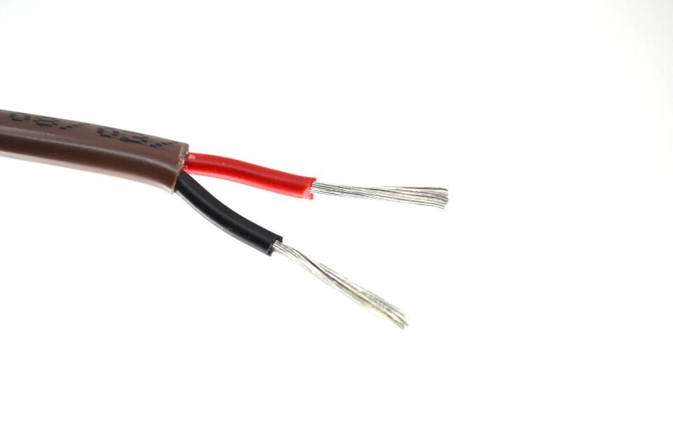 1 Metre Marine Yassı 2x1,50mm² Kalaylı Bakır Kablo TTR MYY Kahverengi Ahşap
