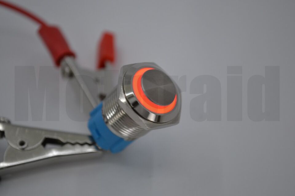 16mm Kalıcı Metal Anahtar Kırmızı Işıklı 1NO/1NC 12V 24V 1-0