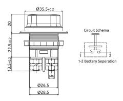Akü Mini Elektrik Devre Kesici 12V 24V Ayrılabilir Anahtarlı 100A