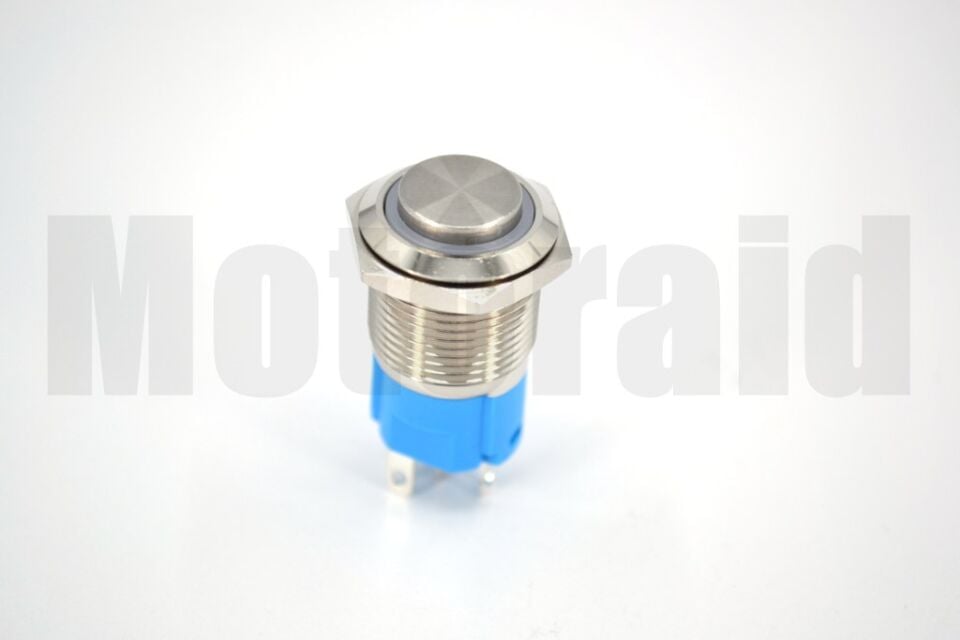 16mm Kalıcı Metal Anahtar Mavi Işıklı 1NO/1NC 12V 24V 1-0