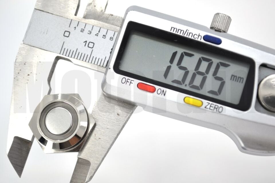 16mm Yaylı Buton Metal Anahtar Kırmızı Işıklı 1NO 4 Fişli 12V 24V 1-0