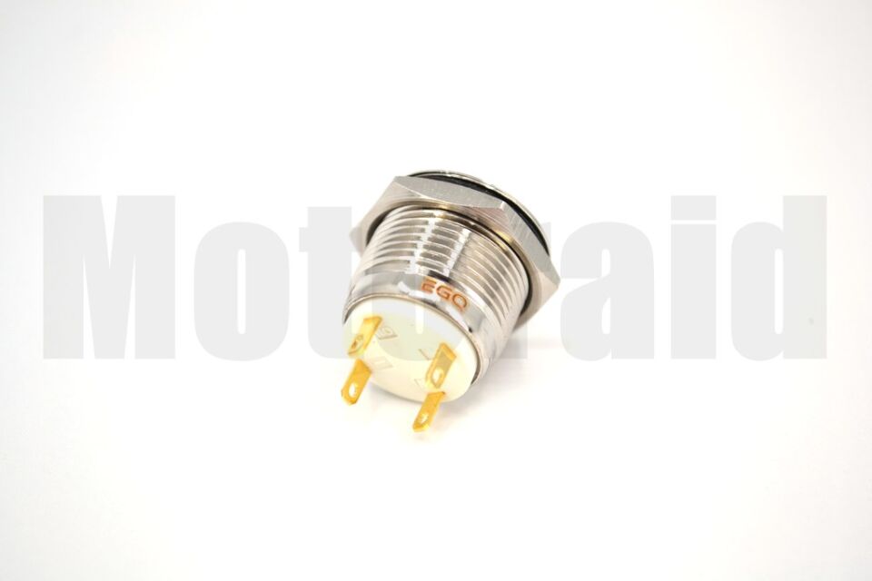 16mm Yaylı Buton Metal Anahtar Yeşil Işıklı 1NO 4 Fişli 12V 24V 1-0