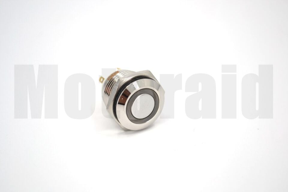 16mm Yaylı Buton Metal Anahtar Mavi Işıklı 1NO 4 Fişli 12V 24V 1-0