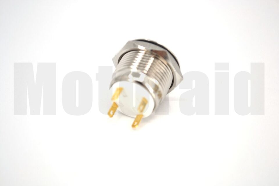 16mm Yaylı Buton Metal Anahtar Mavi Işıklı 1NO 4 Fişli 12V 24V 1-0