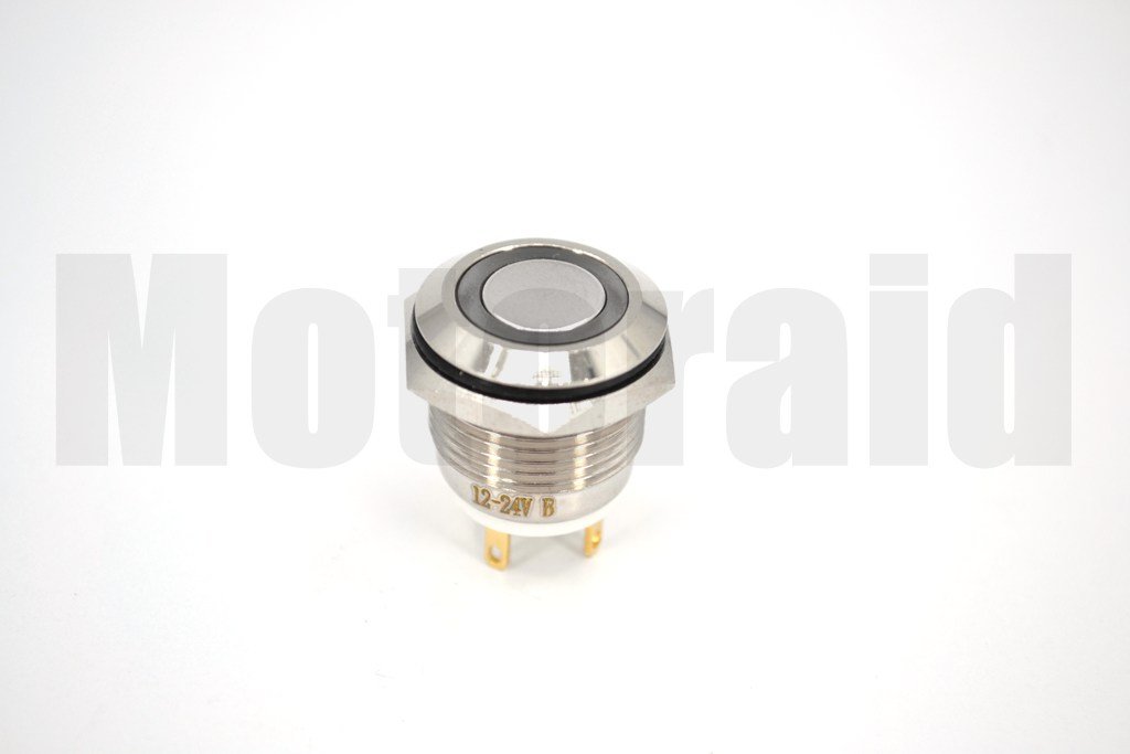 16mm Yaylı Buton Metal Anahtar Turuncu Işıklı 1NO 4 Fişli 12V 24V 1-0