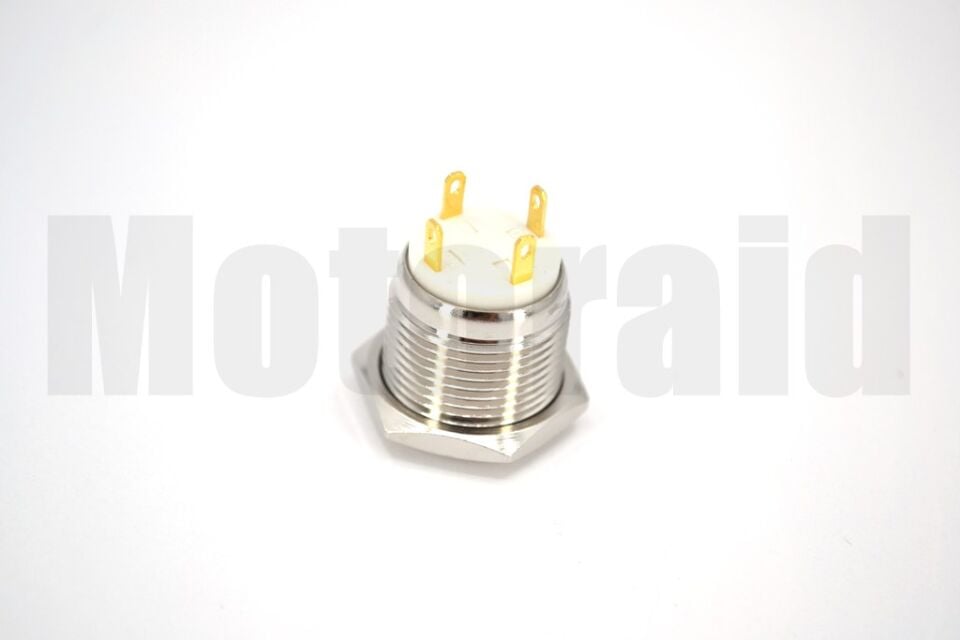 16mm Yaylı Buton Metal Anahtar Turuncu Işıklı 1NO 4 Fişli 12V 24V 1-0