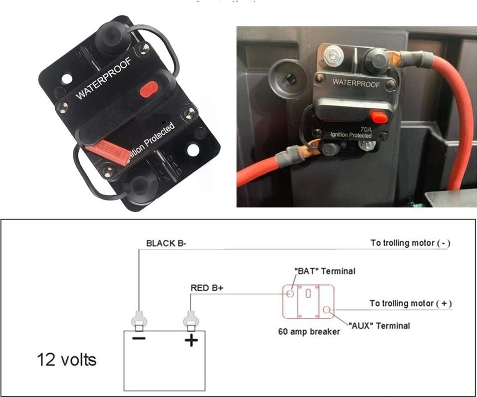 Akü Irgat Sigortası Otomatik Devre Kesici Şalter Anahtar 100A MT-CB5 100AR