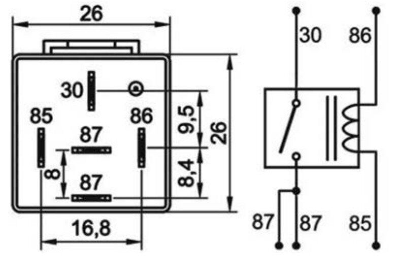 12V 30A Mini Röle 5 Fişli (Çift 87) Elo 710130202