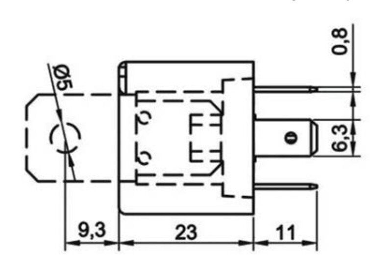 12V 30A Mini Röle 5 Fişli (Çift 87) Elo 710130202
