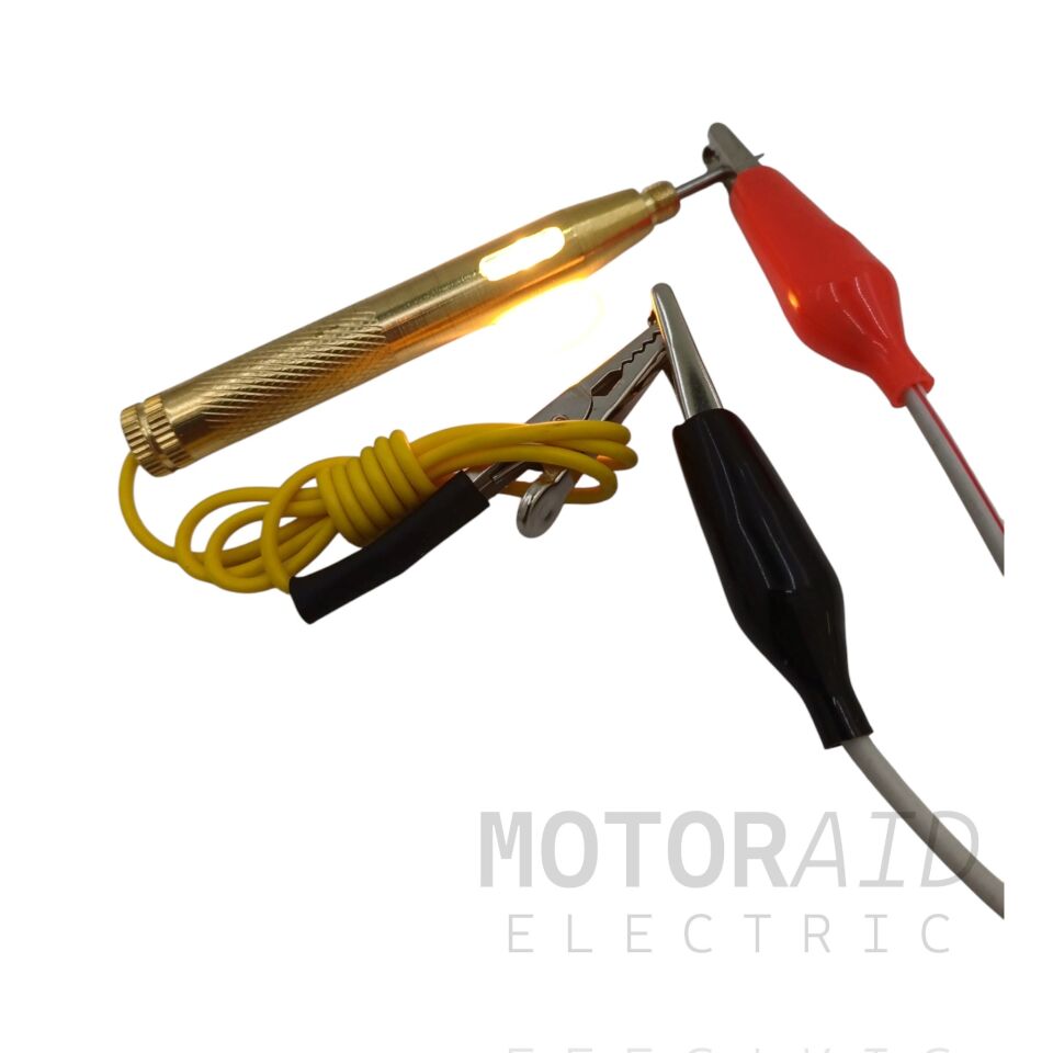 Oto Elektrik Kontrol Kalemi Işıklı Test 12V 24V Uyumlu 60cm Kablolu Metal Gövde